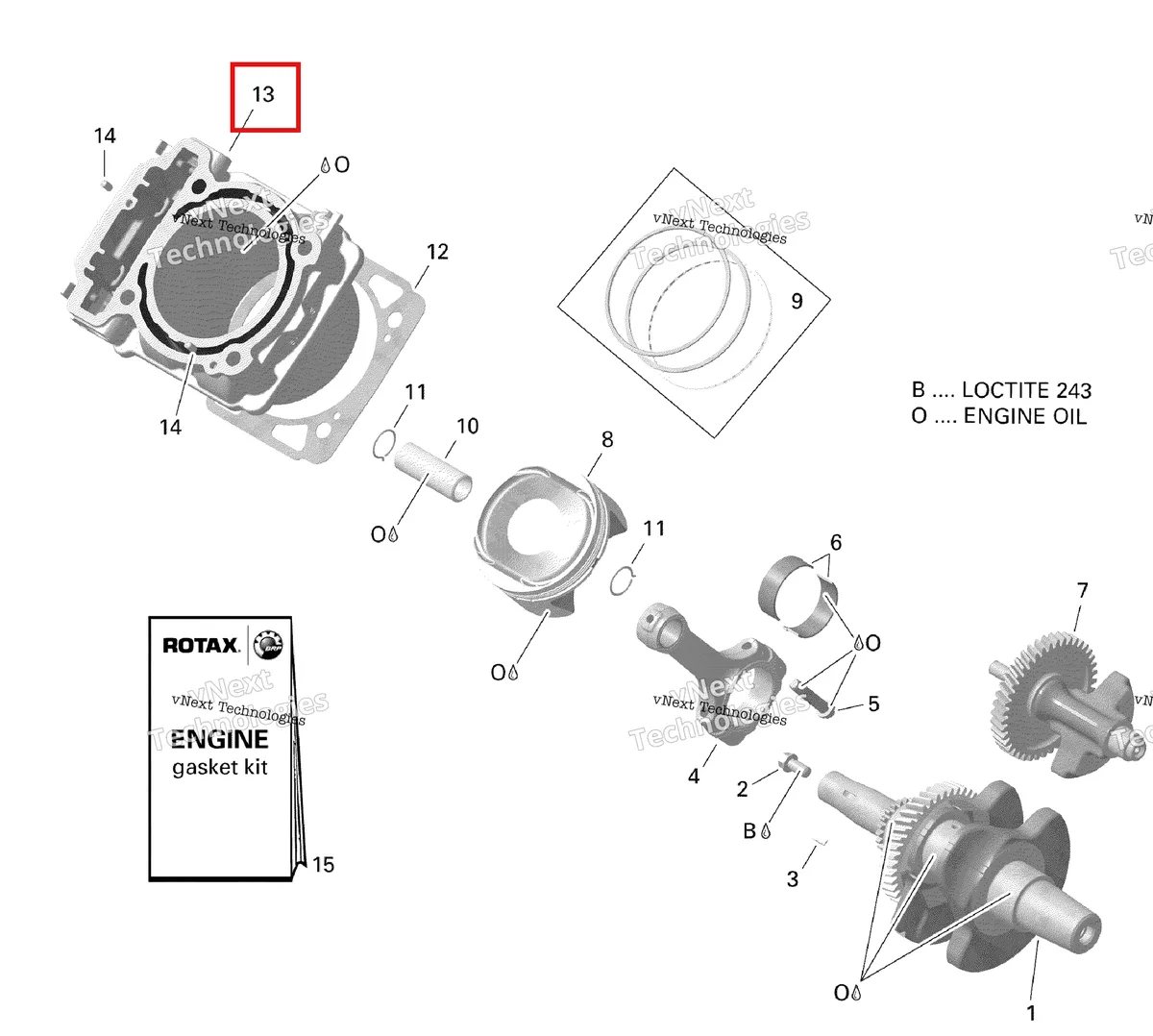 Деталь 420413266 на схеме узла 2019 Can-Am OUTLANDER 450 EFI - T3 Crankshaft And Pistons - 450 Efi