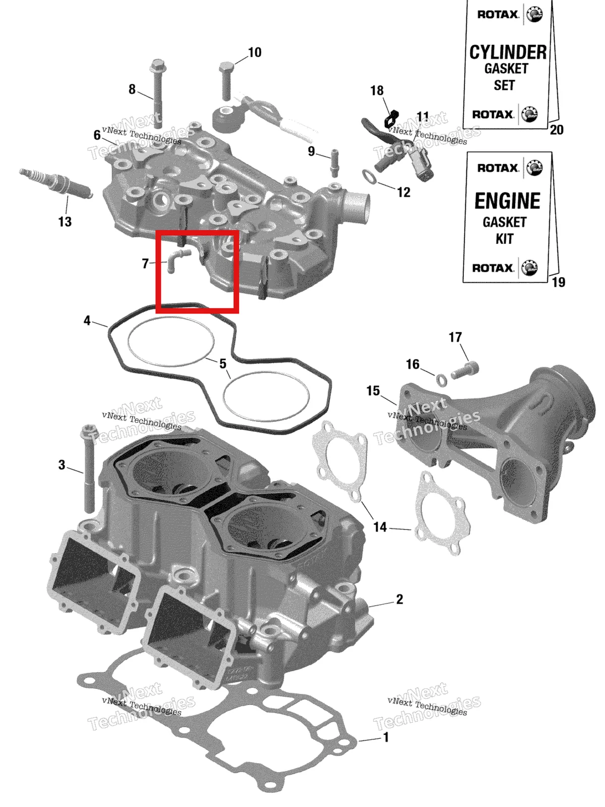 Деталь 420413426 на схеме узла 2020 Ski-Doo BACKCOUNTRY 600R E-TEC Engine - Cylinder And Cylinder Head - 600R E-Tec