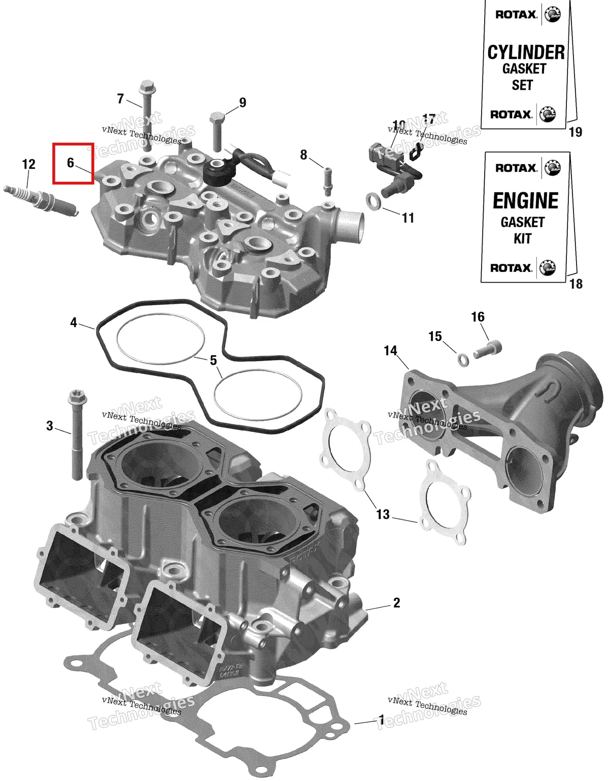 Деталь 420413448 на схеме узла 2020 Ski-Doo MXZ 600RS Engine - Cylinder And Cylinder Head - 598 Rs