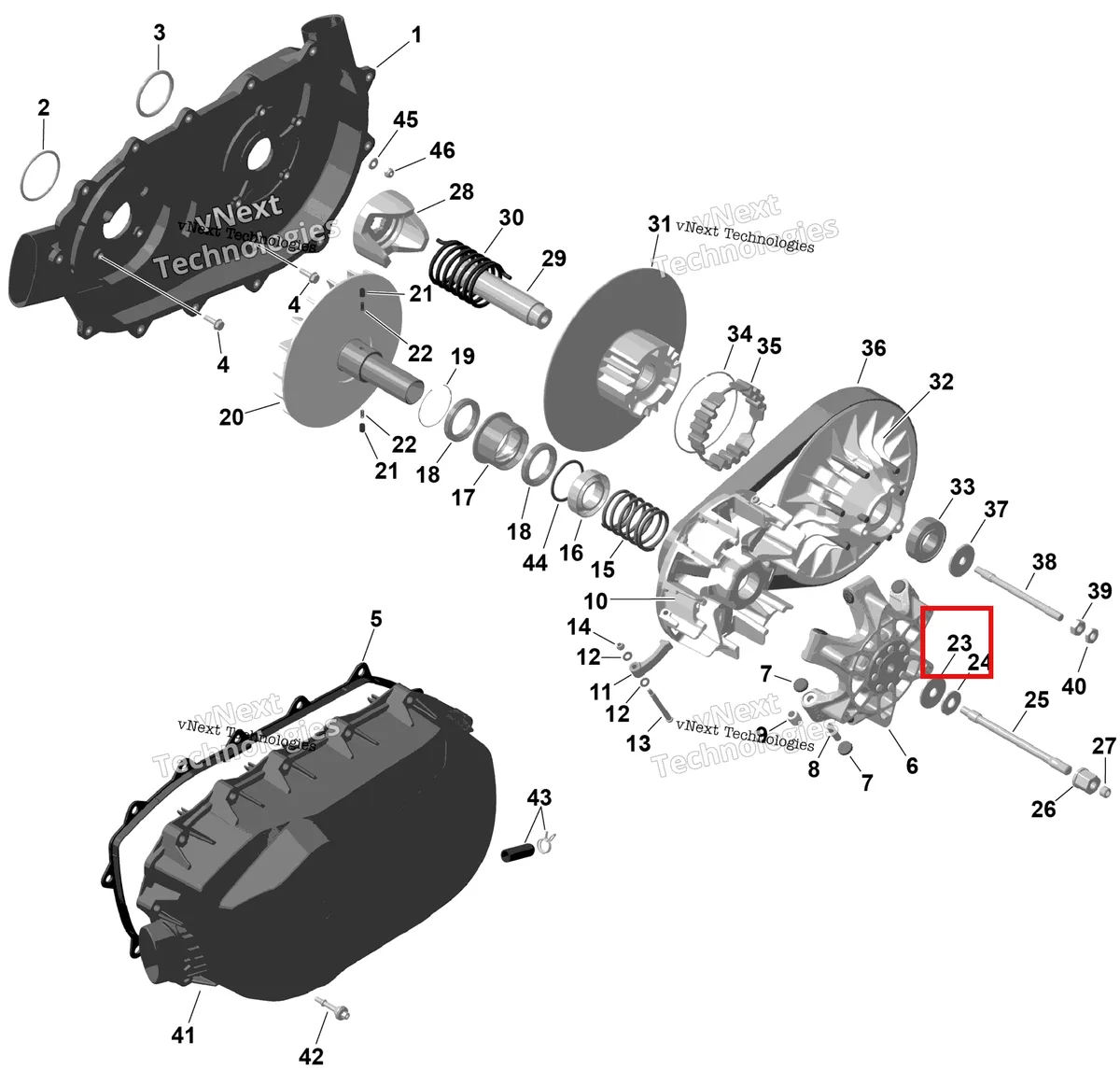 Деталь 420427061 на схеме узла 2026 Can-Am RENEGADE - 4X4 - XMR - 1000R EFI - 5UTA - Hyper Silver Rotax - Cvt