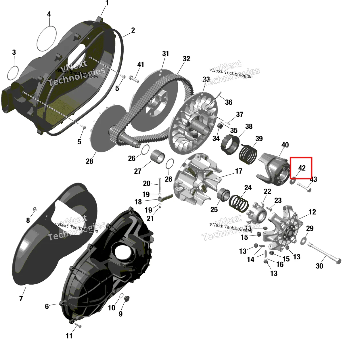 Деталь 420427240 на схеме узла 2023 Can-Am Commander 1000R EFI - DPS Rotax - Cvt