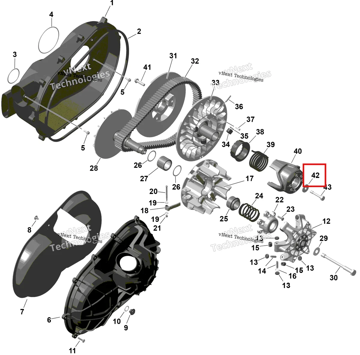 Деталь 420427243 на схеме узла 2026 Can-Am Commander - 1000R EFI - DPS - 6PTB - Compass Green - 60