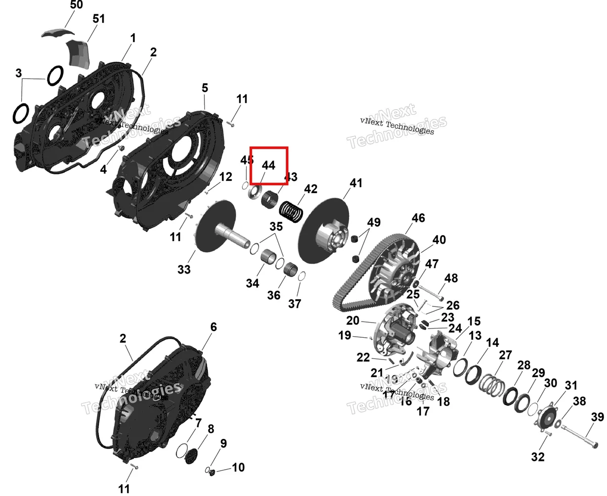 Деталь 420427332 (Holding Strip Can-Am Outlander 4x4 XT 1000R (2025) (420427332)) на схеме узла 2026 Can-Am OUTLANDER - 4X4 - BACKCOUNTRY - 1000R - 4NTA - CALI - Dark Camo Rotax - Cvt