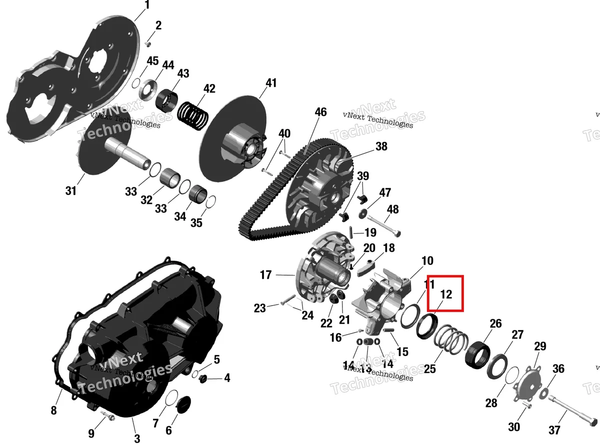 Деталь 420427803 (Пружина опора Can-Am Maverick Turbo RR XRC (2022) (420427803)) на схеме узла 2023 Can-Am Commander 700 EFI - DPS Rotax - Cvt