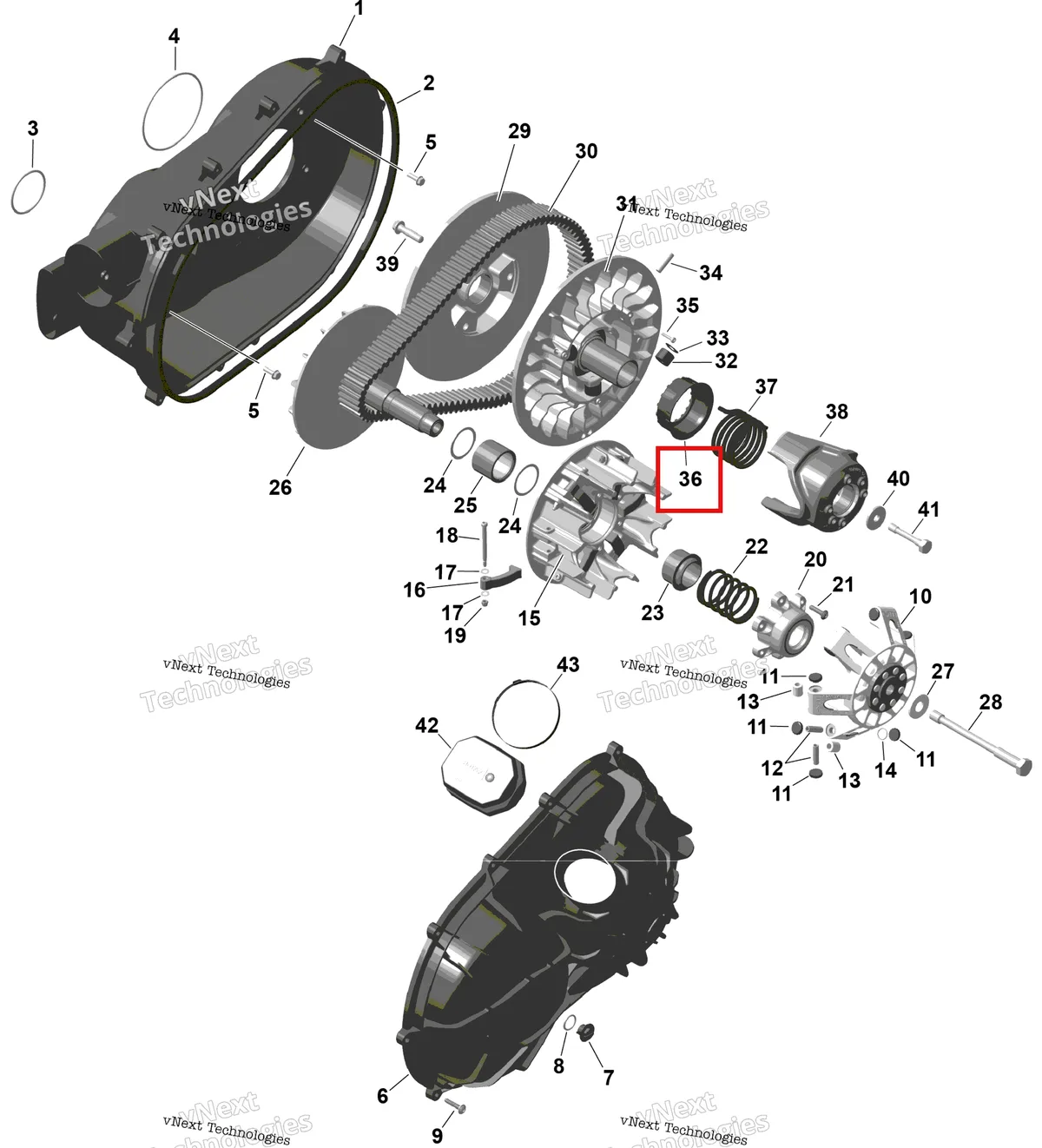 Деталь 420427805 на схеме узла 2026 Can-Am Defender - HD9 - BASE - 6WTA - Compass Green - 62