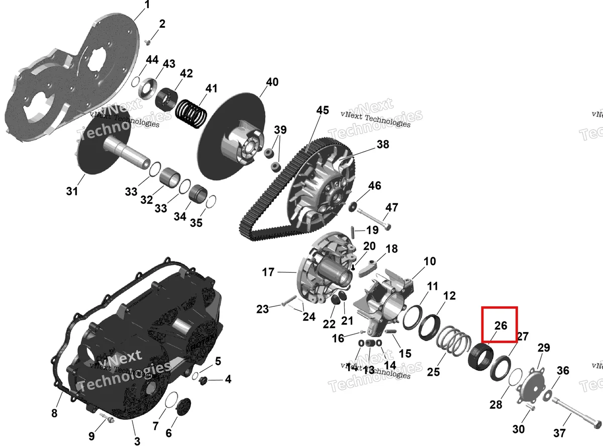 Деталь 420427809 (Пружина опора Can-Am Maverick Turbo RR XRS (2026) (420427809)) на схеме узла 2026 Can-Am OUTLANDER - 2X4 - STD - 500 - 1KTB - Legion Red Rotax - Cvt