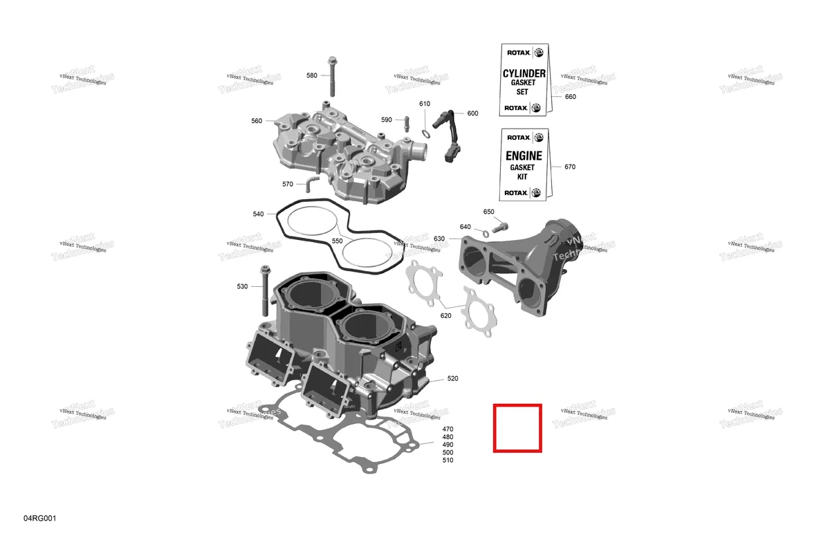 Деталь 420430044 на схеме узла 2027 Ski-Doo BACKCOUNTRY - SPORT - 600 EFI - UBVA - Neo Yellow - 16X146X2.0P Track Rotax - Cylinder