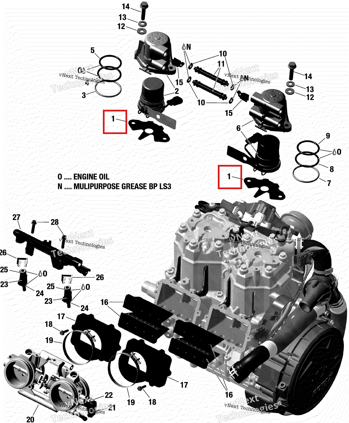 Деталь 420430055 на схеме узла 2018 Ski-Doo FREERIDE 850 E-TEC Efi