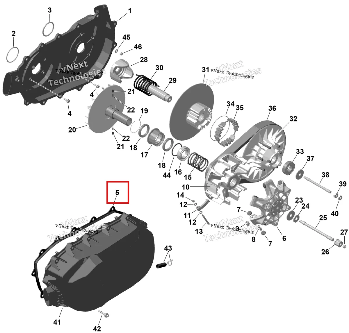 Деталь 420430126 на схеме узла 2026 Can-Am RENEGADE - 4X4 - XMR - 1000R EFI - 5UTA - Hyper Silver Rotax - Cvt