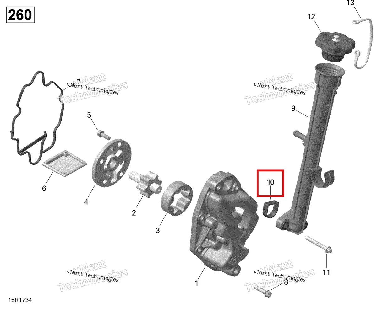 Деталь 420430240 на схеме узла 2017 Sea-Doo RXT Oil Separator - 260