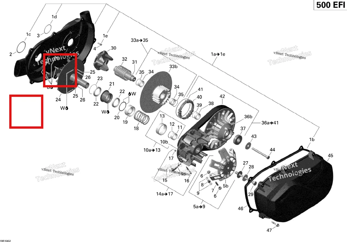 Деталь 420430407 на схеме узла 2010 Can-Am Outlander 500 EFI Transmission