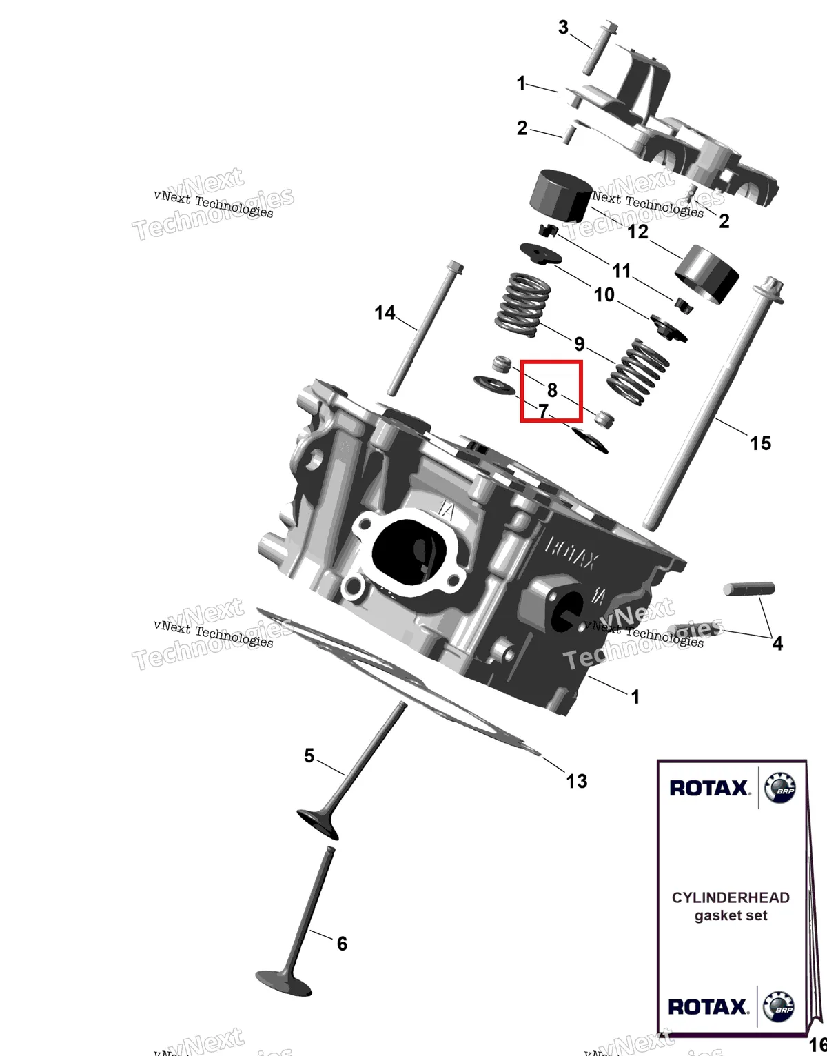 Деталь 420430420 на схеме узла 2026 Can-Am OUTLANDER - 2X4 - STD - 500 - 1KTB - Legion Red Rotax - Cylinder Head
