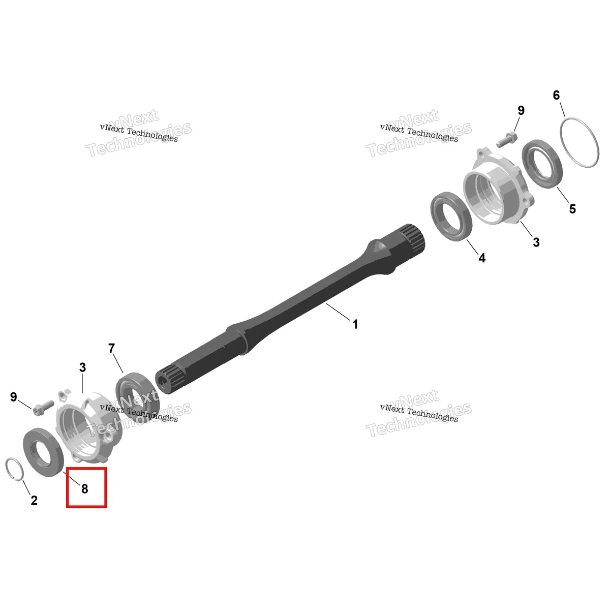 Деталь 420430580 на схеме узла 2026 Can-Am RENEGADE - 4X4 - XMR - 1000R EFI - 5UTA - Hyper Silver Rotax - Drive Shaft