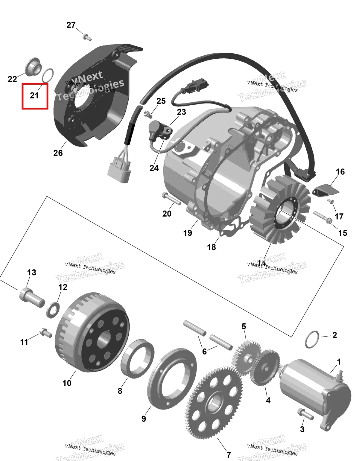 Деталь 420430781 на схеме узла 2026 Can-Am RENEGADE - 4X4 - XMR - 1000R EFI - 5UTA - Hyper Silver Rotax - Magneto And Electric Starter