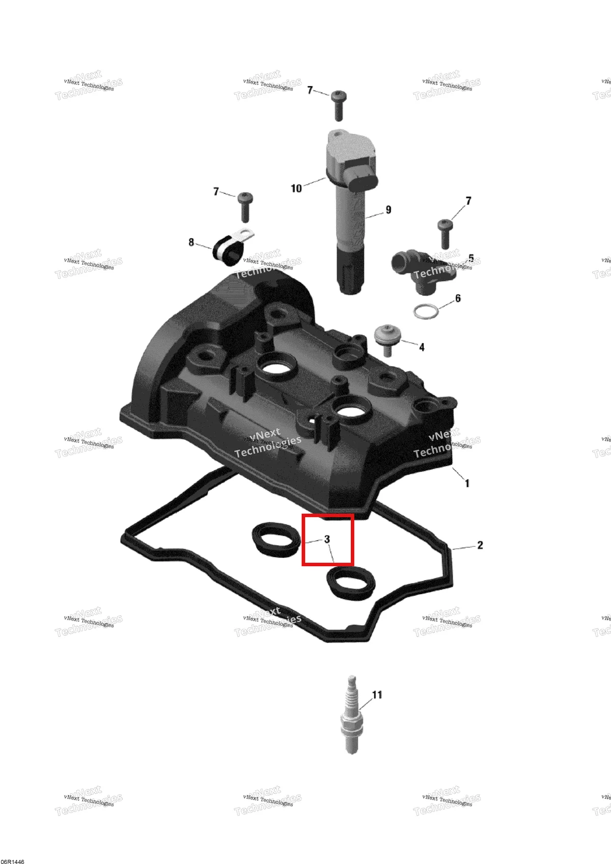 Деталь 420431750 (Прокладка) на схеме узла XU Valve Cover