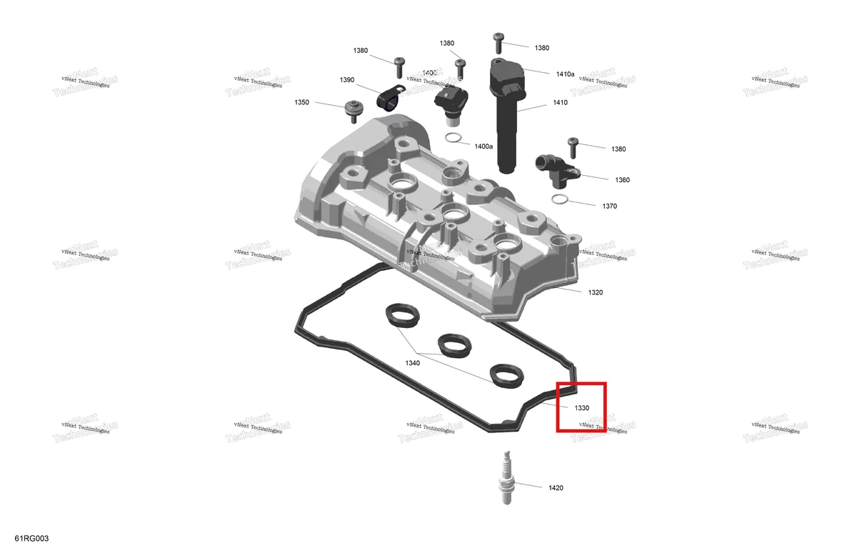 Деталь 420431801 (Прокладка) на схеме узла 2027 Ski-Doo RENEGADE - X-RS - 900 ACE TURBO R - DAVL - Circuit Yellow - 15X137X1.25RS Track Rotax - Valve Cover