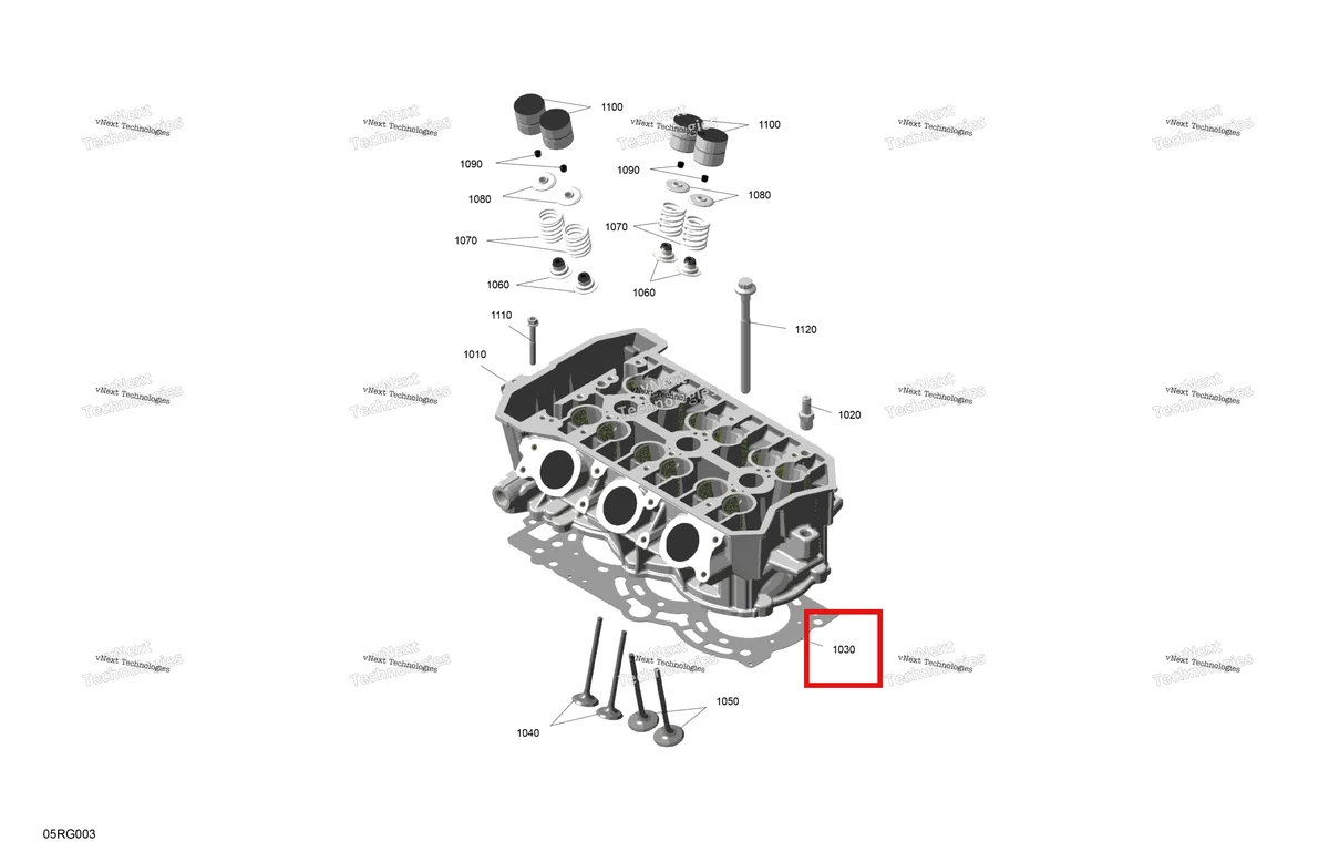 Деталь 420431816 на схеме узла 2027 Ski-Doo RENEGADE - X-RS - 900 ACE TURBO R - DAVN - Circuit Yellow - 15X137X1.5IR Track Rotax - Cylinder Head