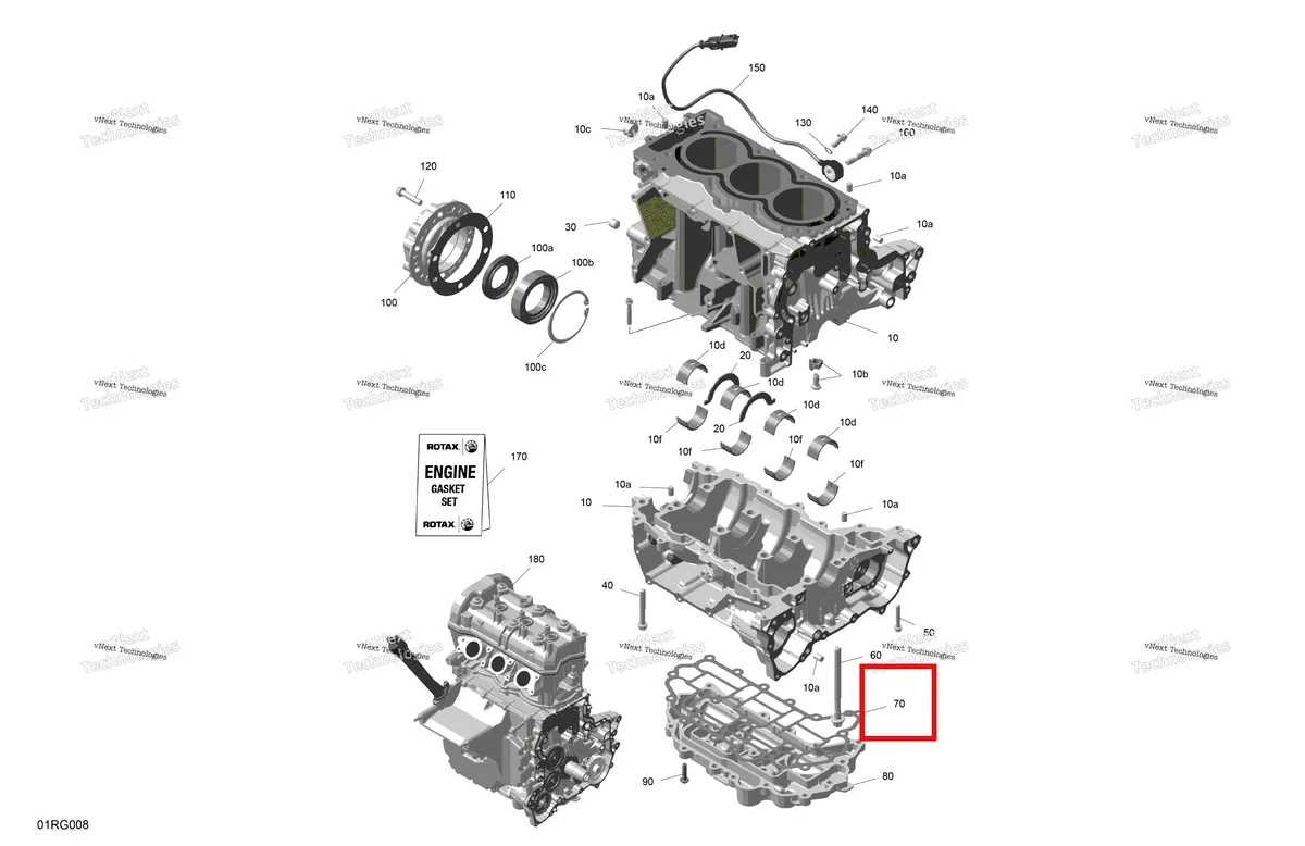 Деталь 420431822 на схеме узла 2027 Ski-Doo RENEGADE - X-RS - 900 ACE TURBO R - DAVP - Circuit Yellow - 15X137X1.5IR Track Rotax - Crankcase