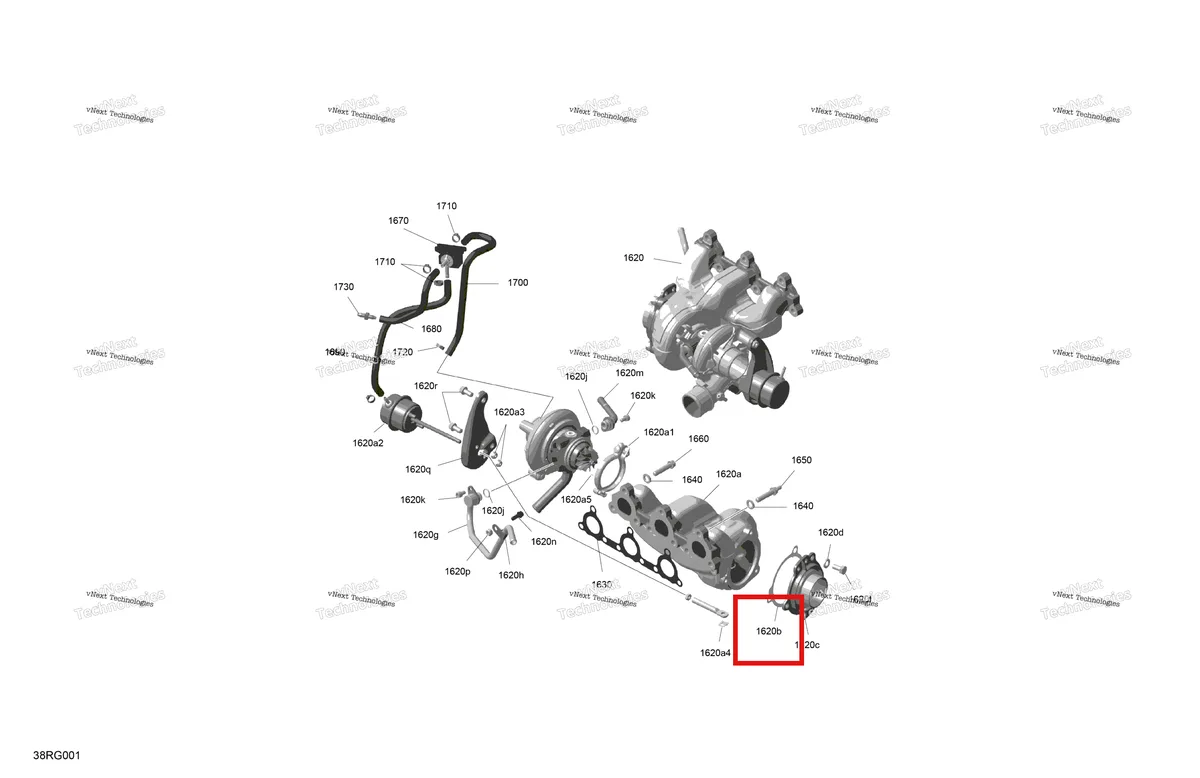Деталь 420431941 на схеме узла 2027 Ski-Doo RENEGADE - X-RS - 900 ACE TURBO R - DAVL - Circuit Yellow - 15X137X1.25RS Track Rotax - Turbocharger
