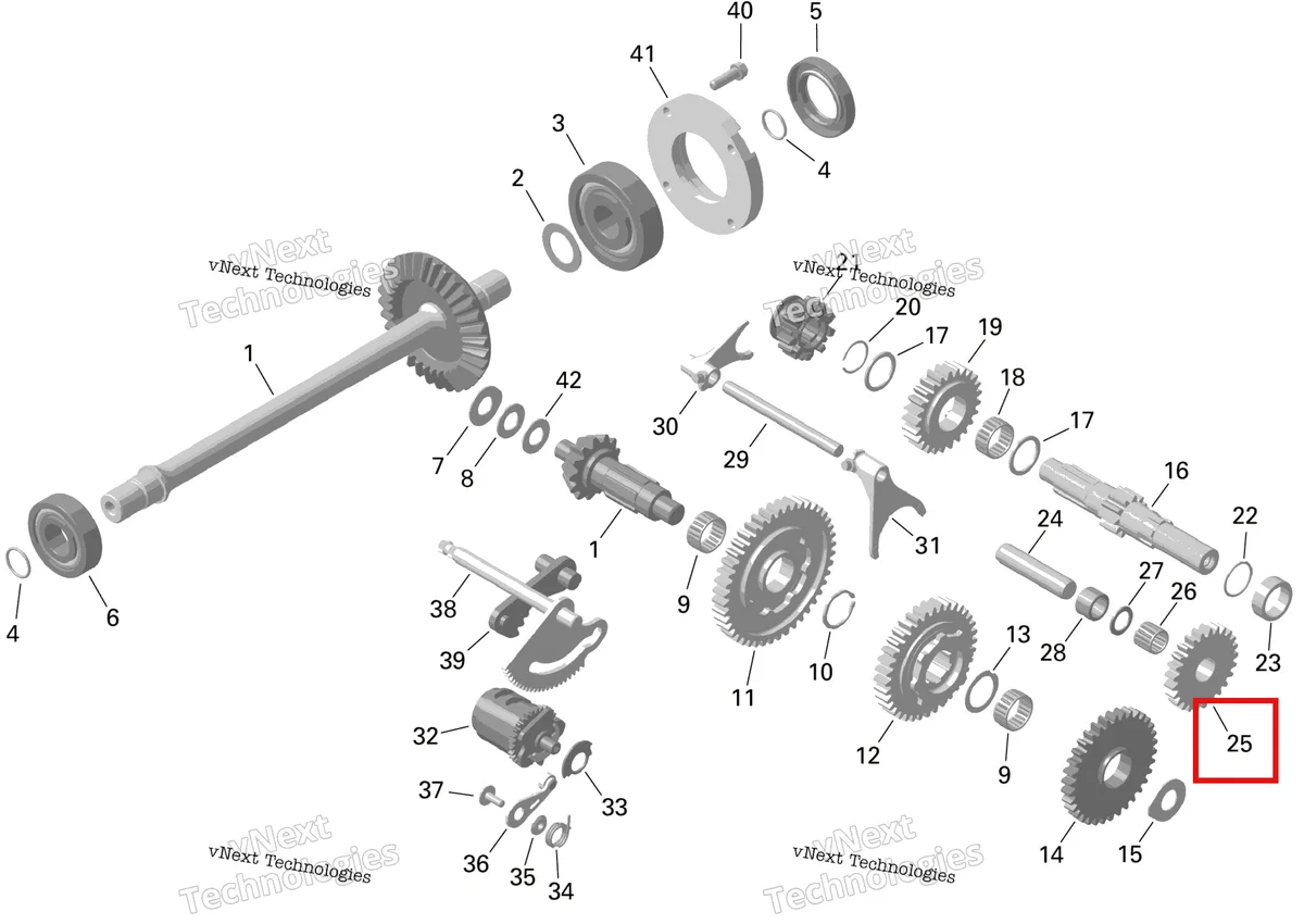 Деталь 420432034 на схеме узла 2024 Can-Am Outlander MAX 450 EFI 6X6 - 4ZRA - DPS Package - Tundra Green Rotax - Gearbox