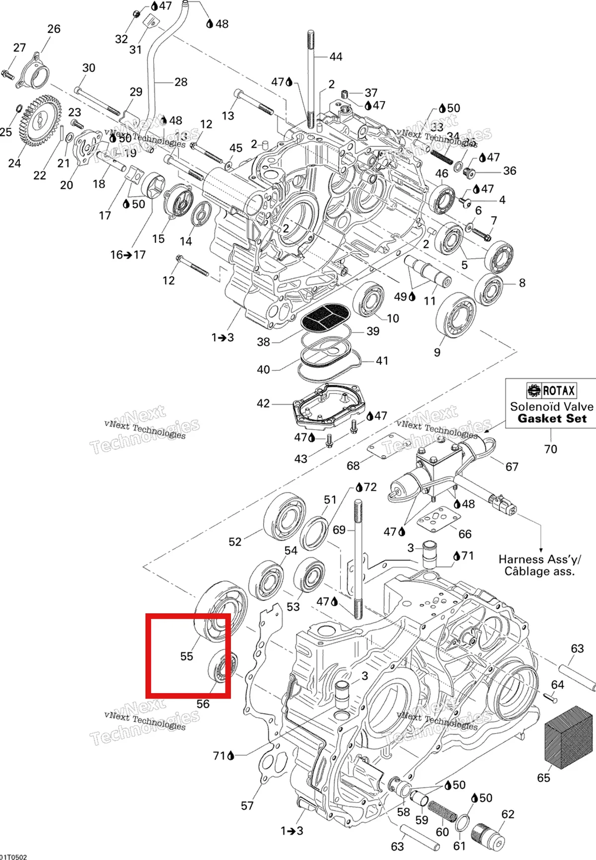 Деталь 420432120 на схеме узла 2005 Can-Am Traxter 5 Speed Crankcase