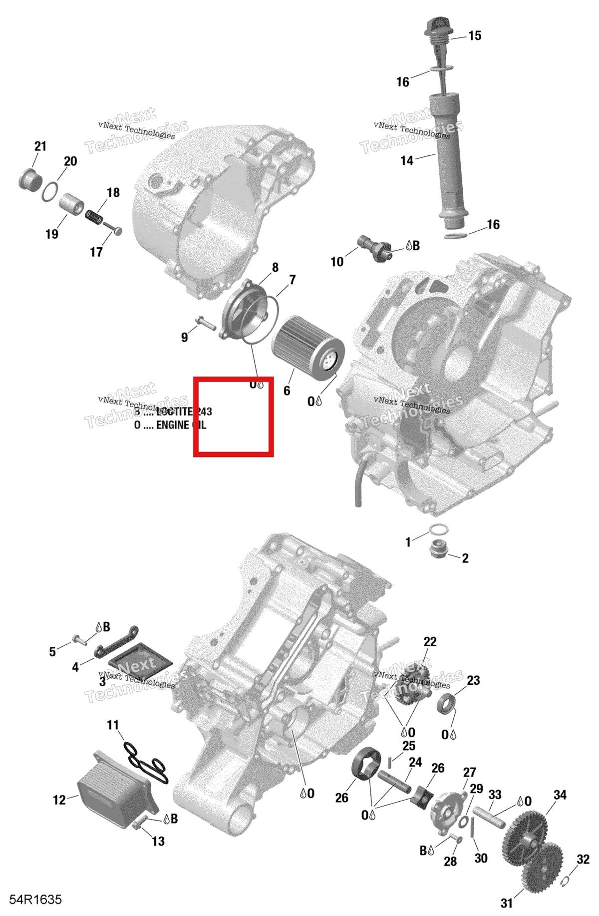 Деталь 420434320 (Деталь Oil Pump Gear, 33 Teeth) на схеме узла Engine Lubrication - Hd10
