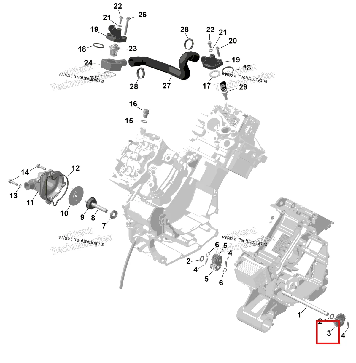 Деталь 420434330 (Деталь Waterpump Gear (20 Teeth)) на схеме узла 2026 Can-Am RENEGADE - 4X4 - XMR - 650 EFI - 5TTA - Catalyst Gray Rotax - Engine Cooling
