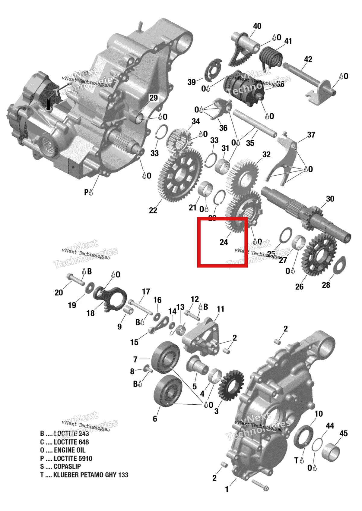 Деталь 420434546 на схеме узла 2019 Can-Am RENEGADE 650 EFI - T3 Gear Box 2 - 420684829