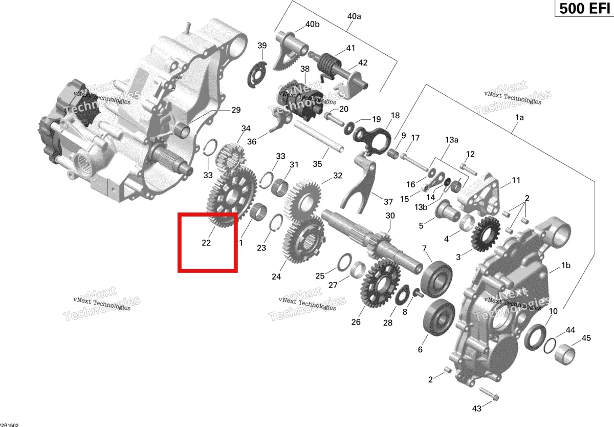Деталь 420434551 на схеме узла 2015 Can-Am OUTLANDER L 500 EFI Gear Box And Components