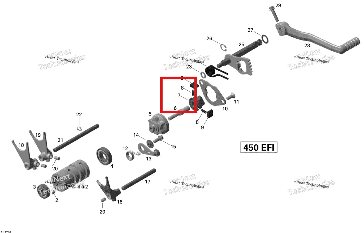 Деталь 420434661 на схеме узла 2015 Can-Am DS 450EFI STD Shifting