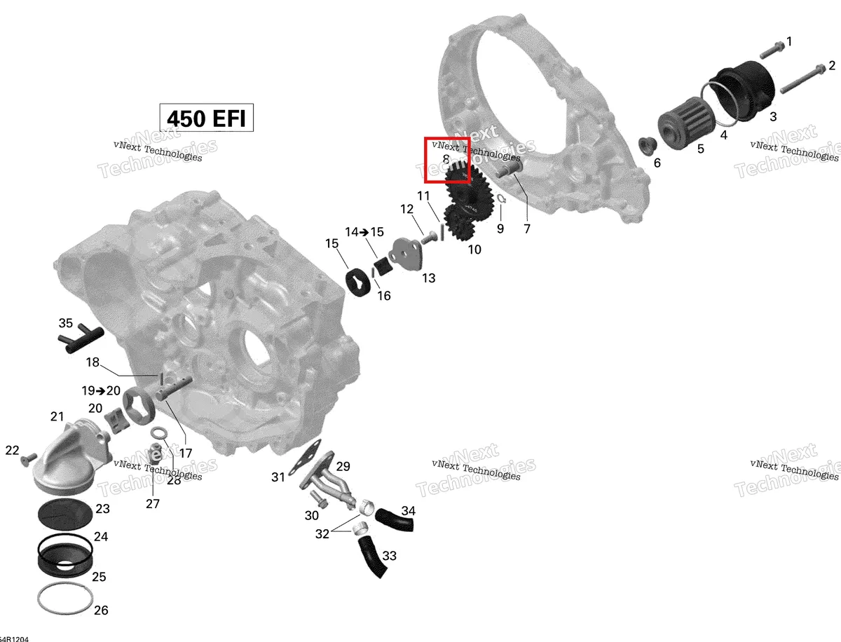 Деталь 420434740 на схеме узла 2015 Can-Am DS 450EFI STD Engine Lubrication