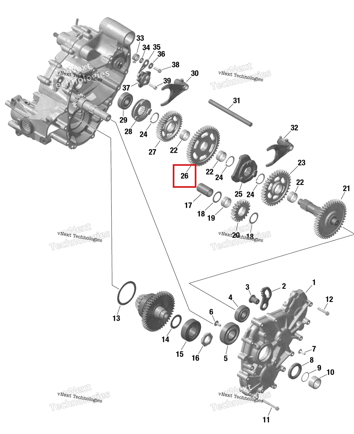 Деталь 420434864 на схеме узла 2020 Can-Am Commander 1000R EFI Gear Box 2 - 420686653