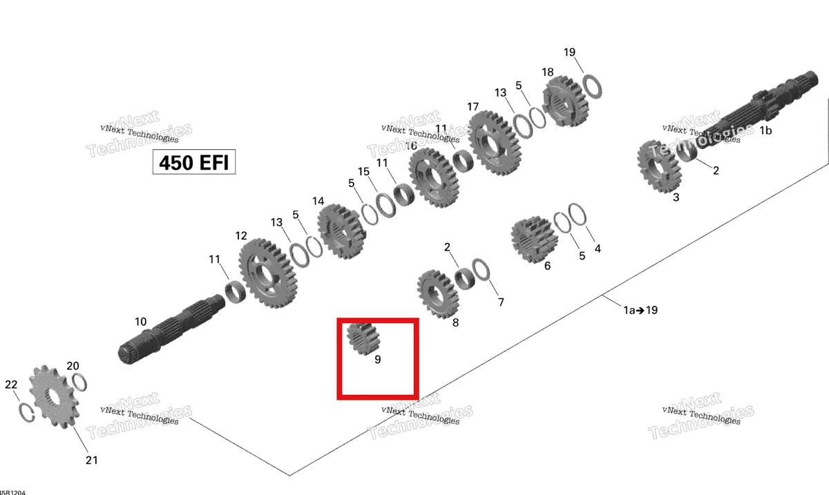 Деталь 420435040 на схеме узла 2015 Can-Am DS 450EFI STD Gear Box