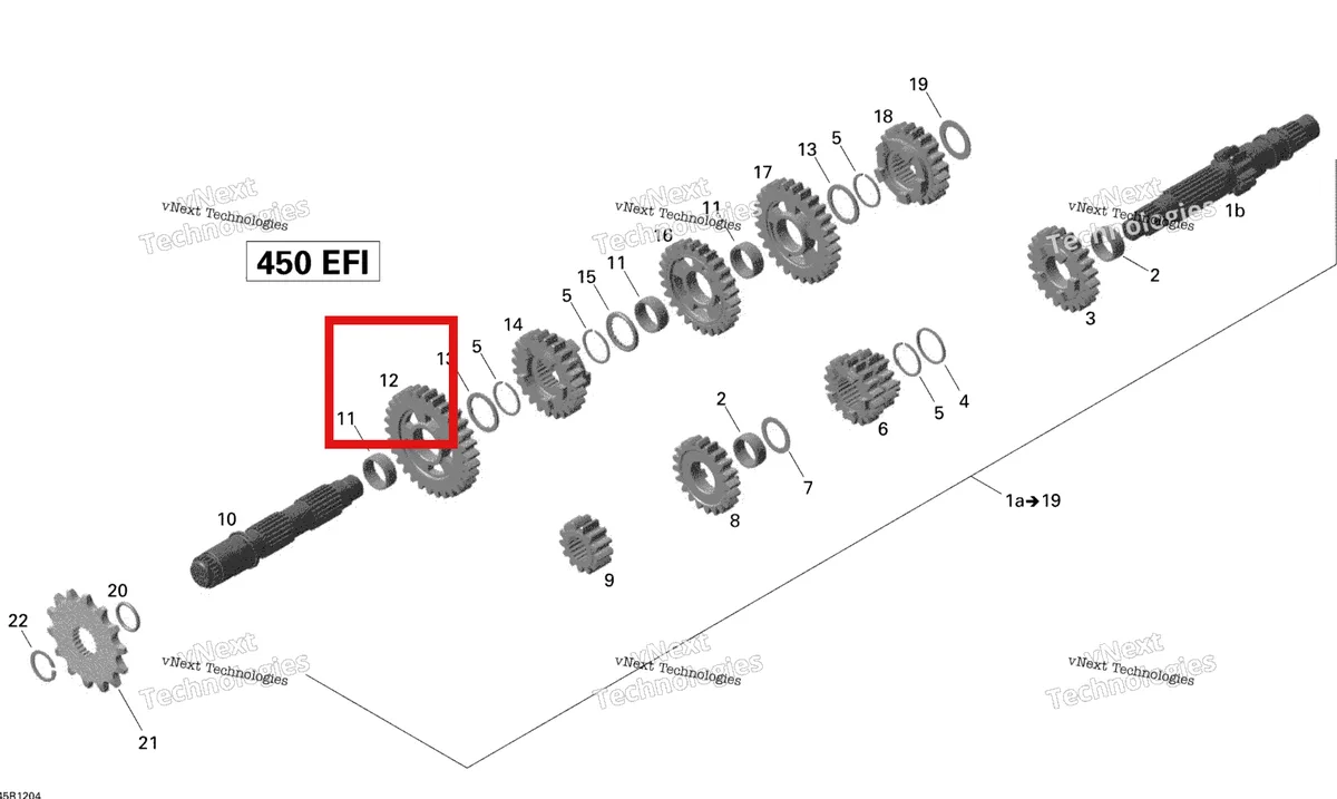 Деталь 420435050 на схеме узла 2015 Can-Am DS 450EFI STD Gear Box
