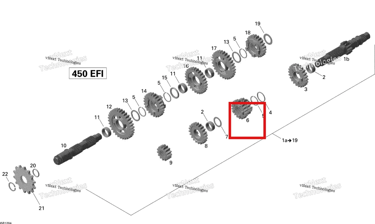 Деталь 420435062 на схеме узла 2015 Can-Am DS 450EFI STD Gear Box