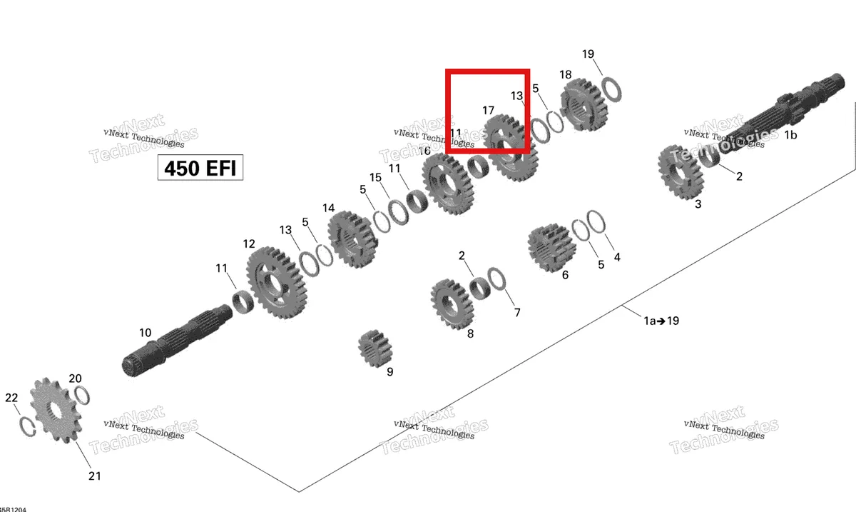 Деталь 420435070 на схеме узла 2015 Can-Am DS 450EFI STD Gear Box