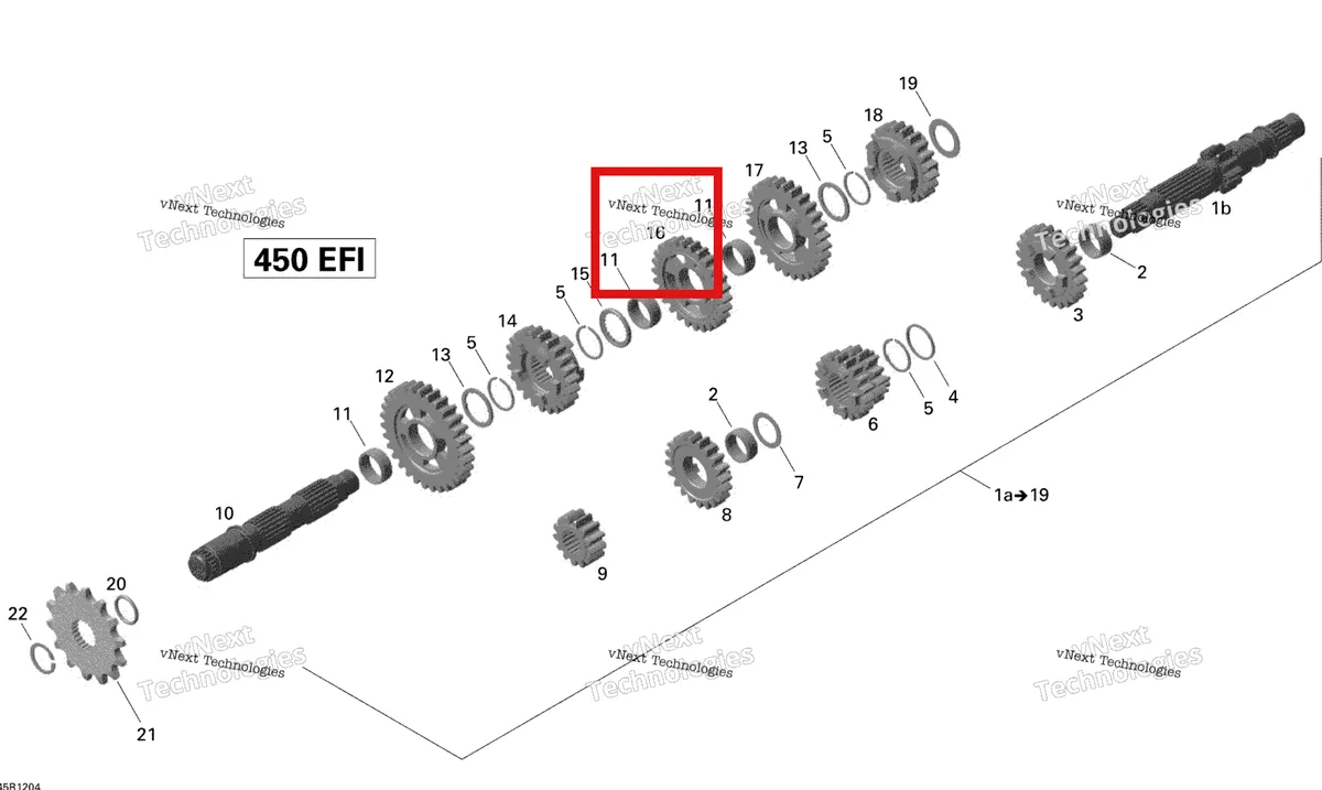 Деталь 420435082 на схеме узла 2015 Can-Am DS 450EFI STD Gear Box