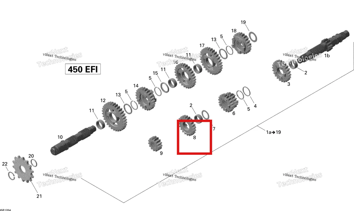 Деталь 420435092 на схеме узла 2015 Can-Am DS 450EFI STD Gear Box
