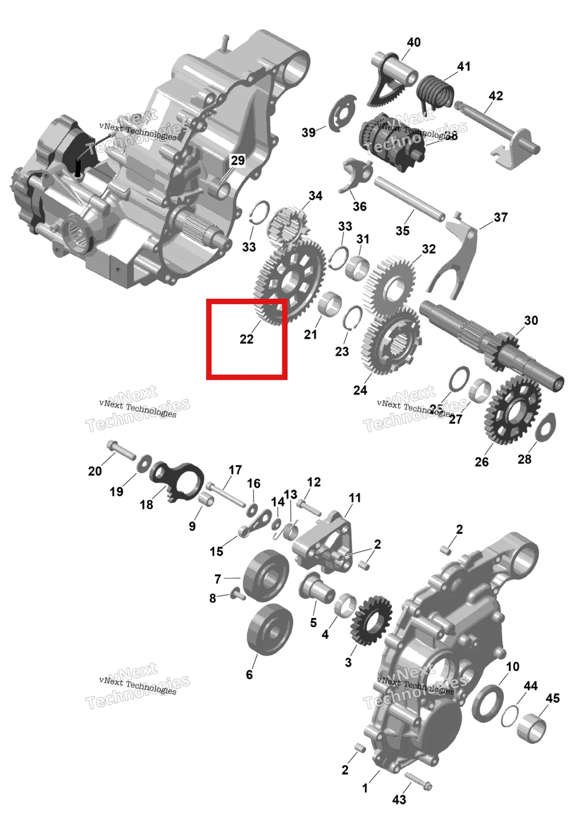 Деталь 420435730 на схеме узла 2026 Can-Am RENEGADE - 4X4 - XMR - 650 EFI - 5TTA - Catalyst Gray Rotax - Gearbox 2