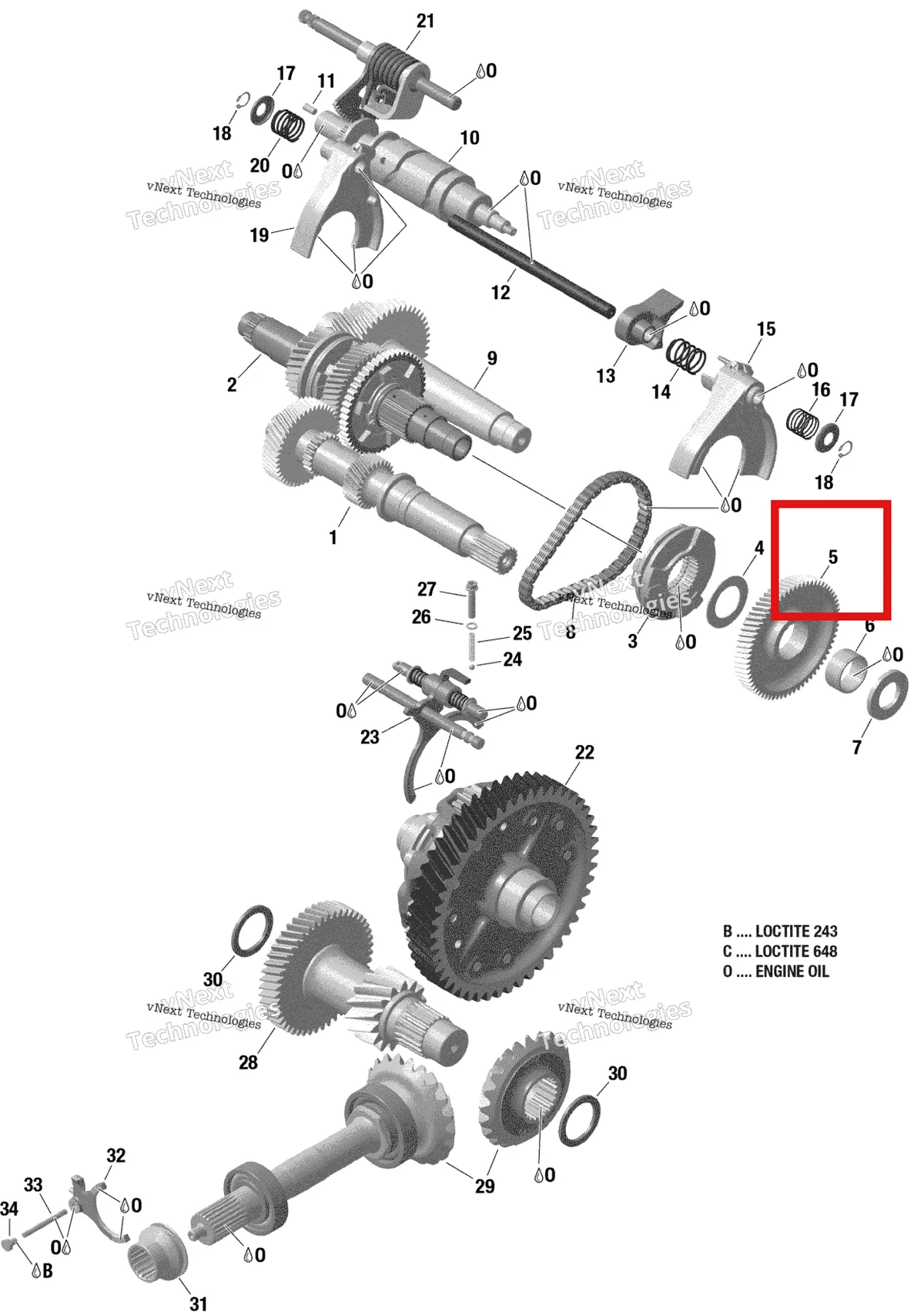 Деталь 420435903 на схеме узла 2019 Can-Am TRAXTER HD8 - T1B SERIES Gear Box 2 - 420686757