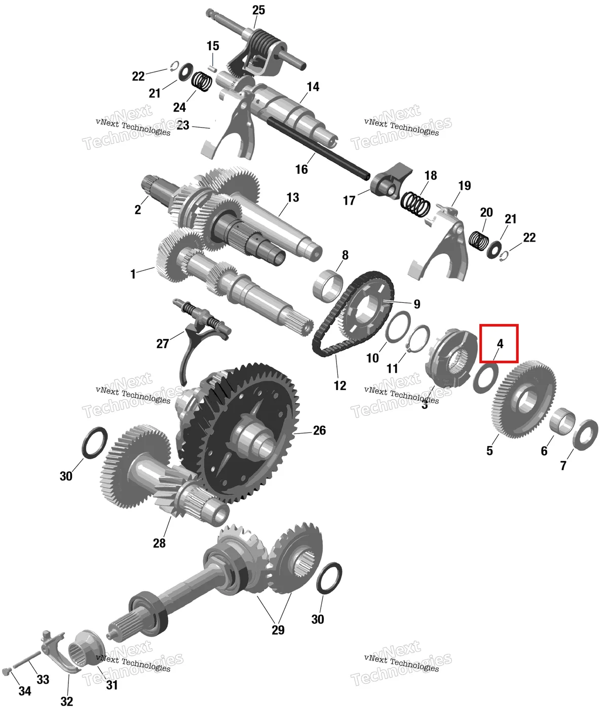Деталь 420435908 на схеме узла 2023 Can-Am Commander 1000R EFI - DPS Rotax - Gearbox 2