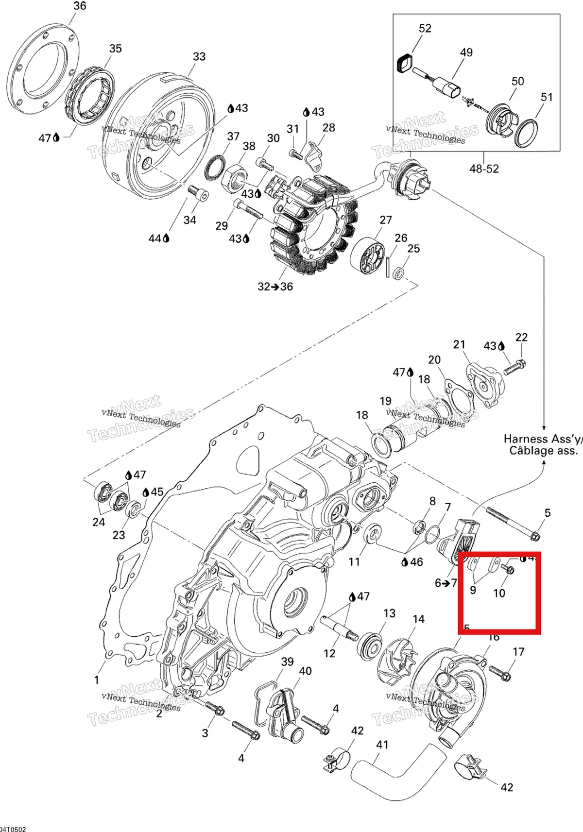 Деталь 420440291 на схеме узла 2005 Can-Am Traxter 5 Speed Ignition, Magneto And Water Pump
