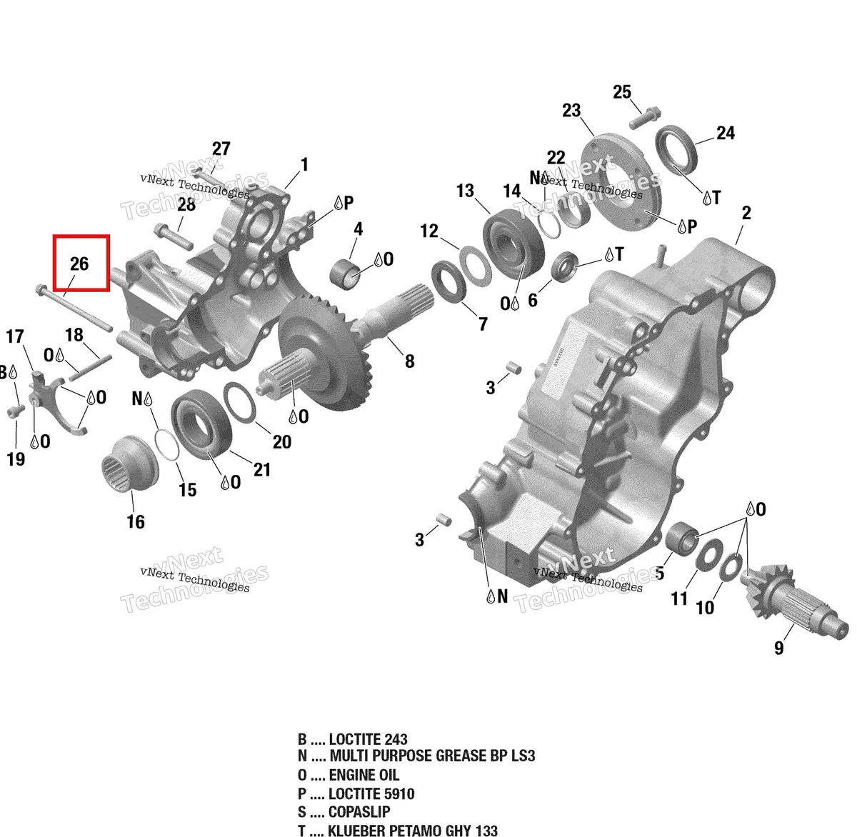 Деталь 420440374 на схеме узла 2019 Can-Am OUTLANDER 650 EFI - T3 Gear Box 1 - 420684829 - Xt