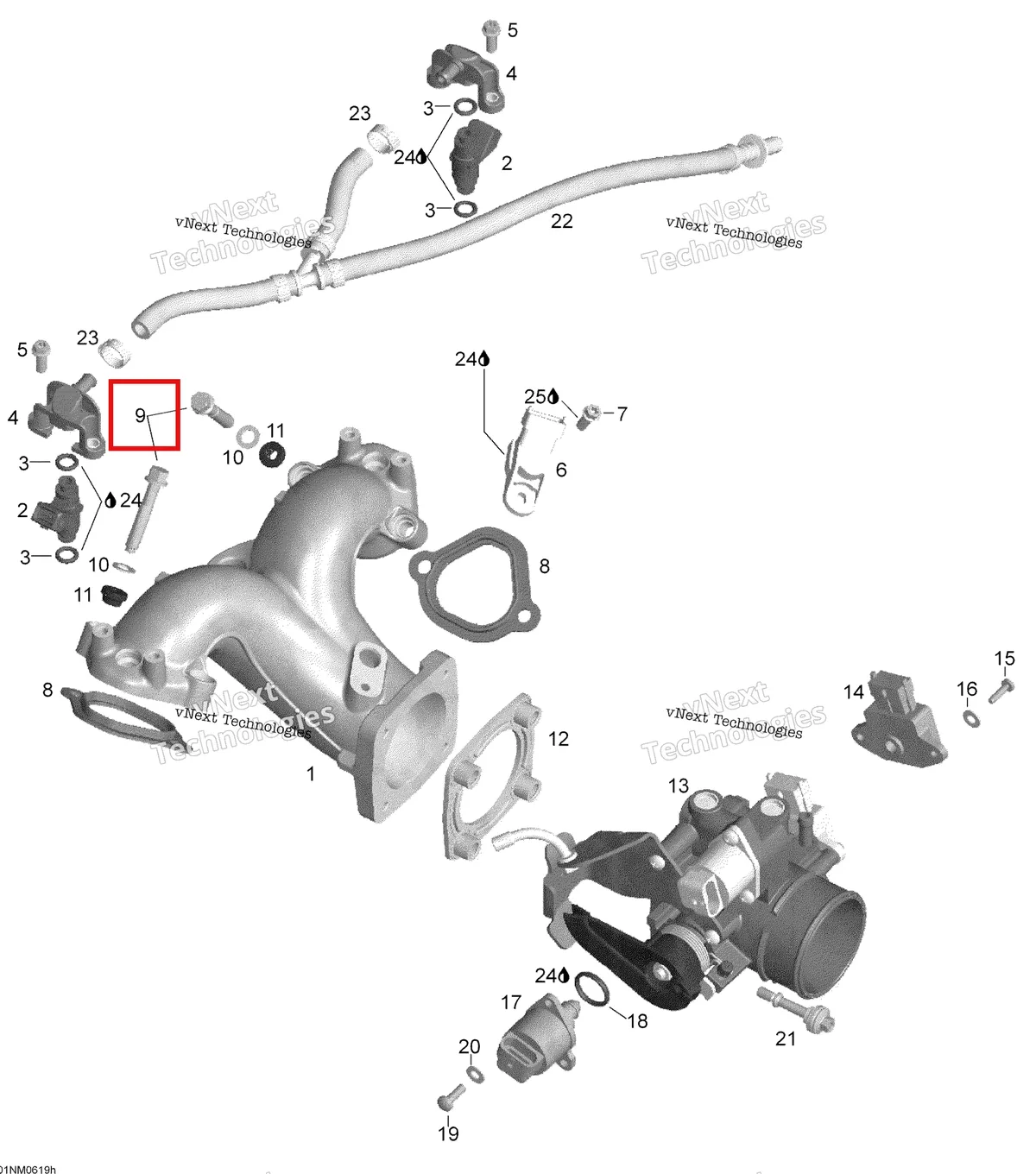 Деталь 420440472 (Деталь Screw M8x45) на схеме узла 2006 Ski-Doo Expedition V-1000 Throttle Body