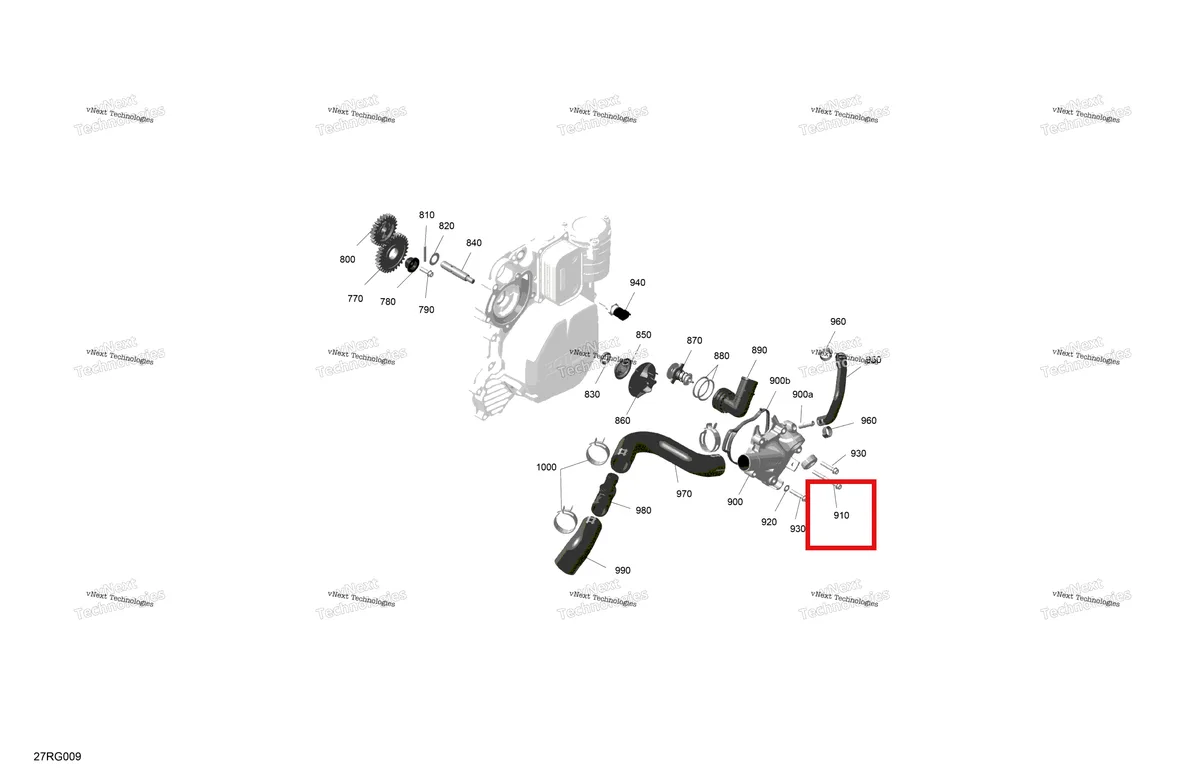Деталь 420440702 (винт М6 х 55) на схеме узла 2027 Ski-Doo RENEGADE - X-RS - 900 ACE TURBO R - DAVM - Circuit Yellow - 15X137X1.25IR Track Rotax - Engine Cooling