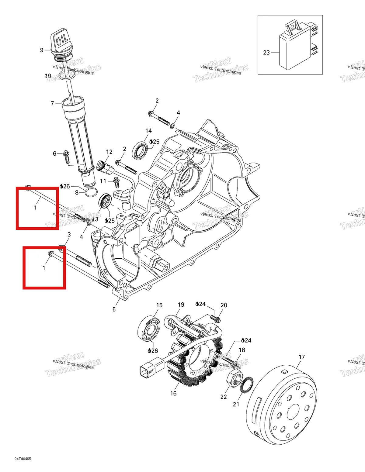Деталь 420440982 на схеме узла 2004 Can-Am Quest STD Magneto