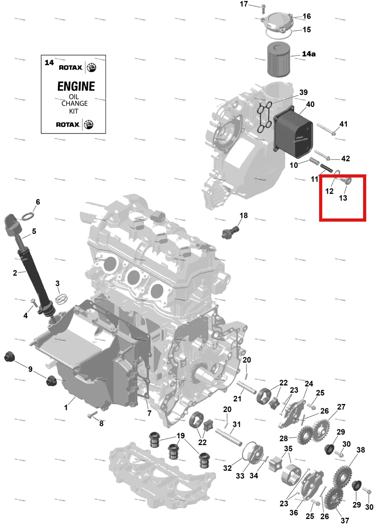 Деталь 420441373 на схеме узла 2026 Sea-Doo SPARK - 900 HO ACE - TRIXX - 66TA - Bright White - 3UP Rotax - Engine Lubrication