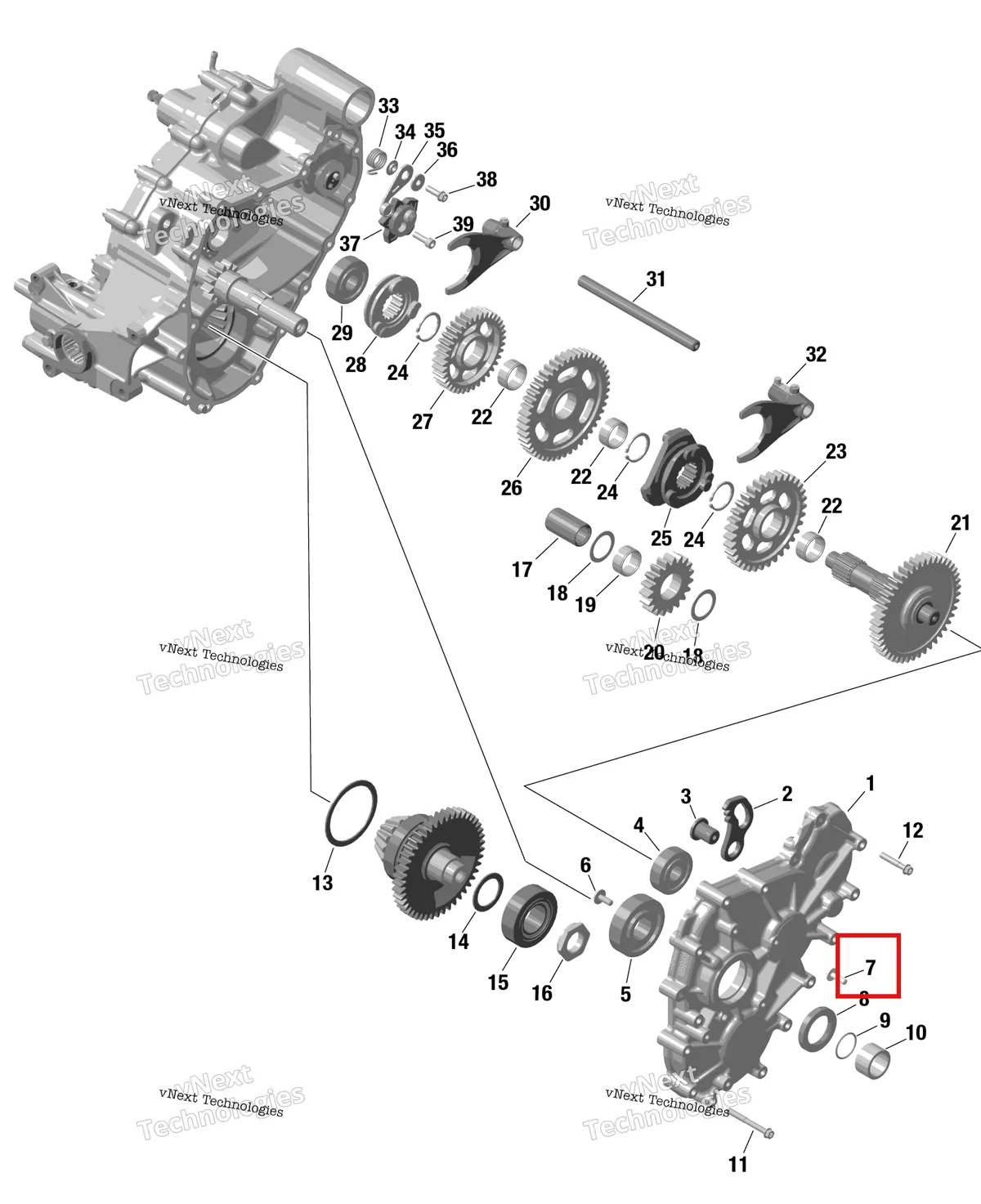 Деталь 420441431 на схеме узла 2023 Can-Am Outlander 1000R EFI - XXC Rotax - Gearbox 2