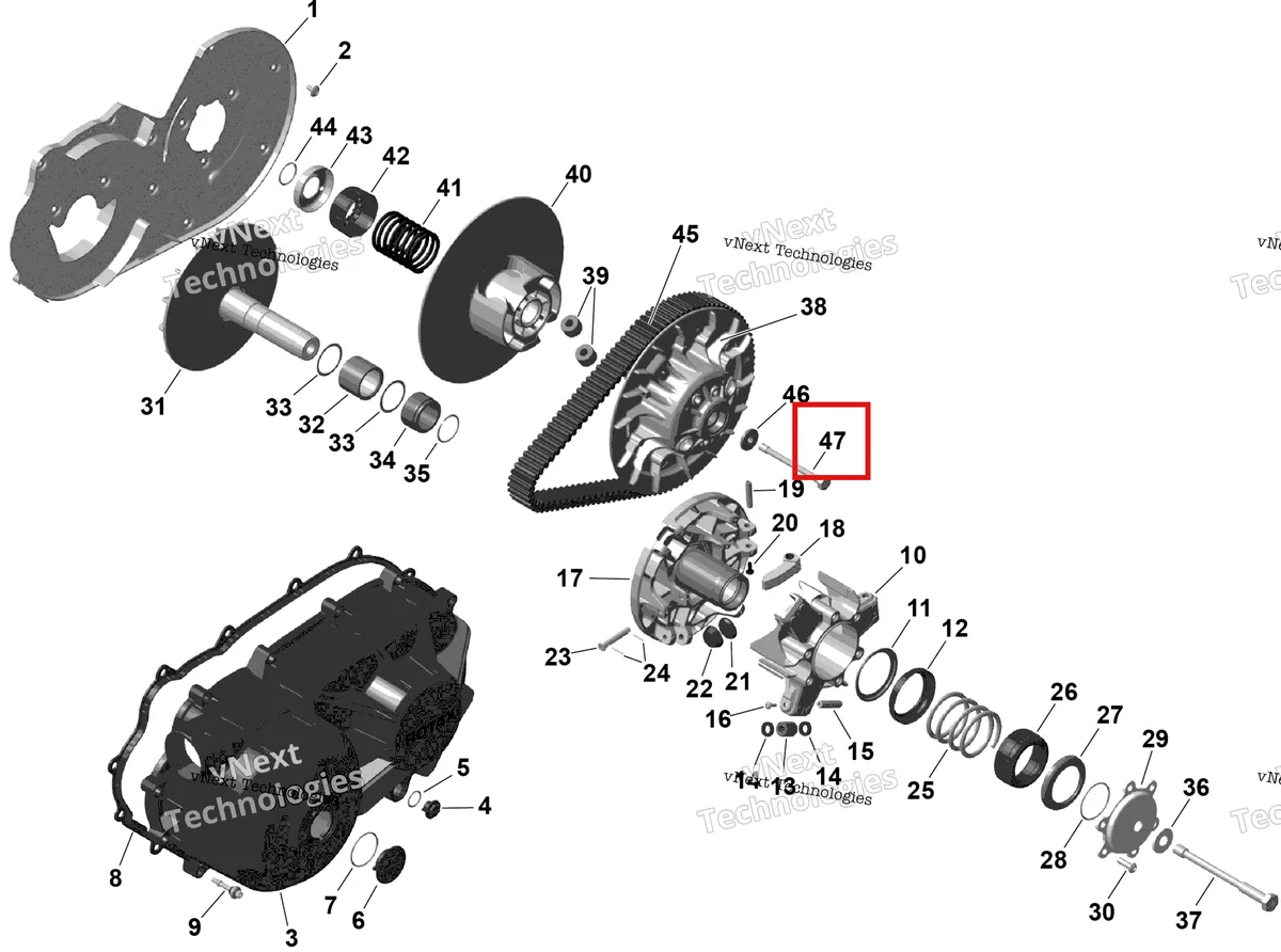Деталь 420441485 на схеме узла 2026 Can-Am OUTLANDER - 2X4 - STD - 500 - 1KTB - Legion Red Rotax - Cvt