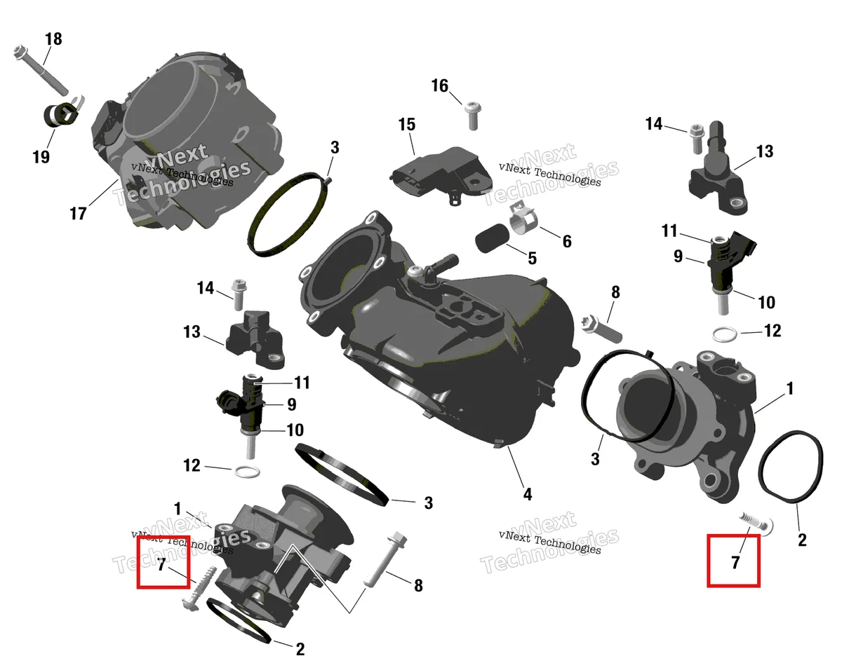 Деталь 420441573 (винт М6 х 30.) на схеме узла 2023 Can-Am Maverick Trail 1000 - DPS Rotax - Air Intake Manifold And Throttle Body